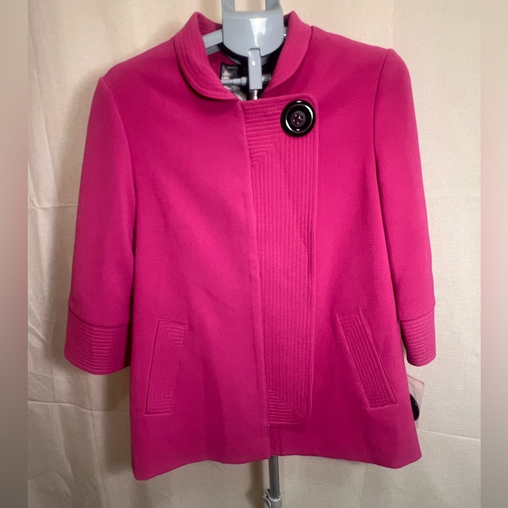 Pretty Kensie  Pink Long Sleeve Zipper And Button Closure Peacoat Size L